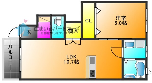 エスカレント広川の物件間取画像